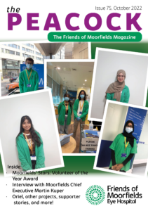 The cover of the Peacock for October 2022, featuring a collage of pictures of young volunteers.